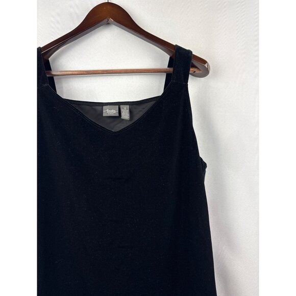 Women’s Chico’s 2XL Black Velvet Tank V-Neck Blouse - Picture 2 of 5